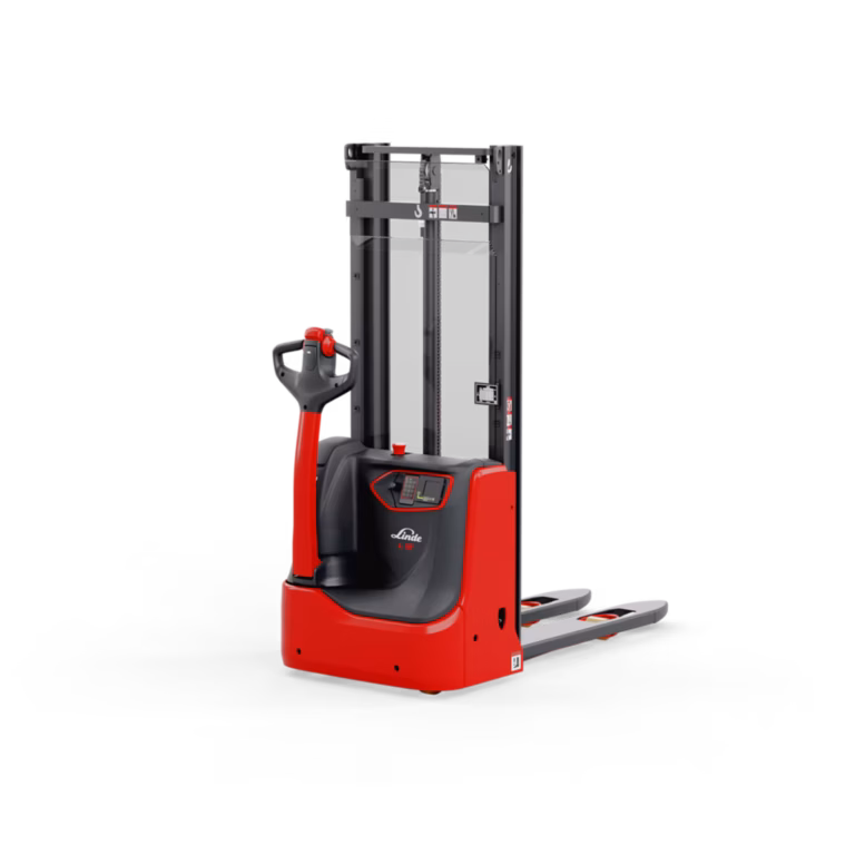 Logitrans and Linde pallet stackers